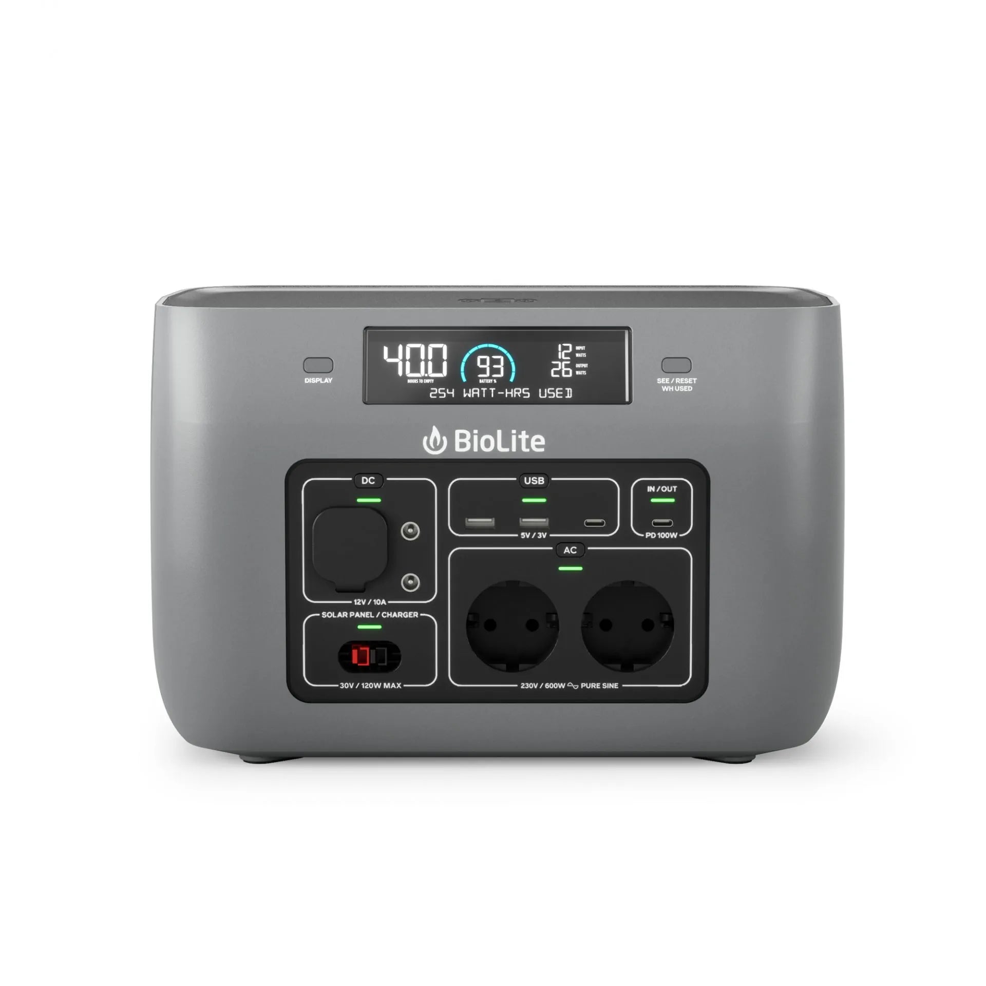 BioLite BaseCharge 600 - solar generator/battery with 622 Wh