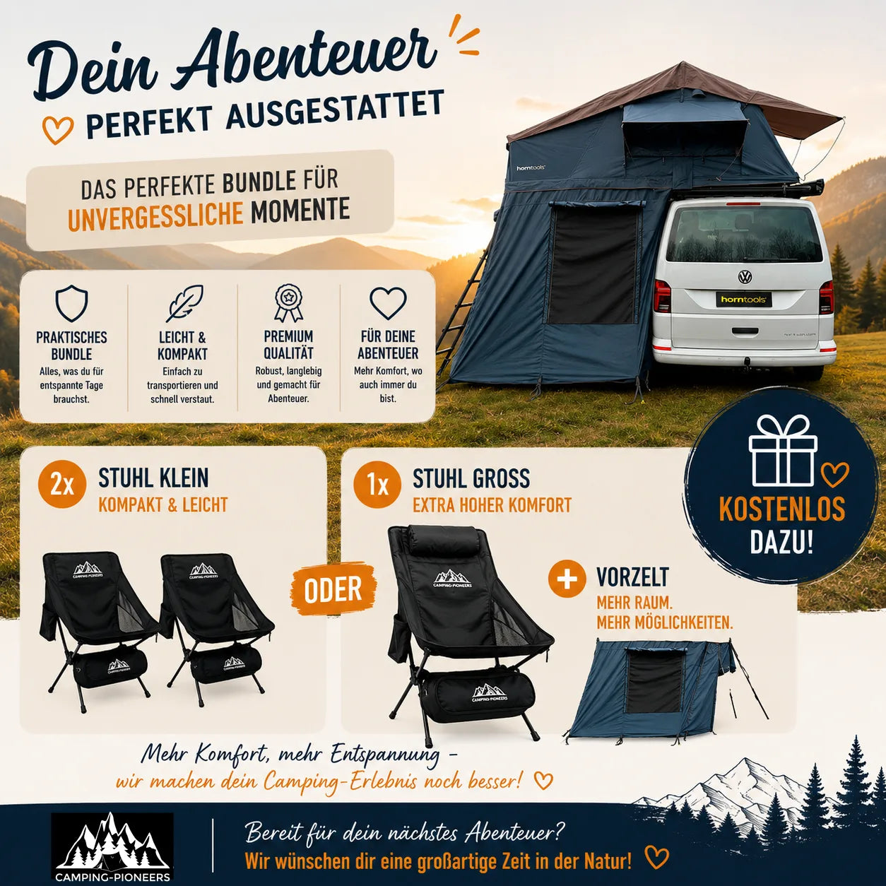 Horntools Dachzelt Elements Gen II Bundle *Gratis Campingstühle bei Kauf*