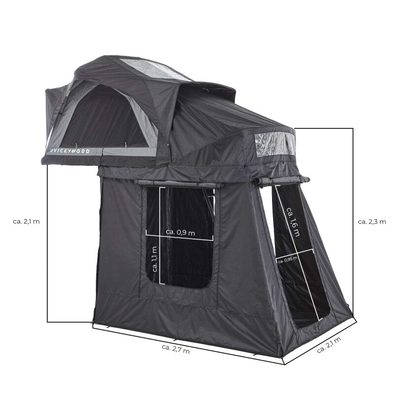 Auvent Vickywood pour tente de toit BAOBAB AIR 135 gris