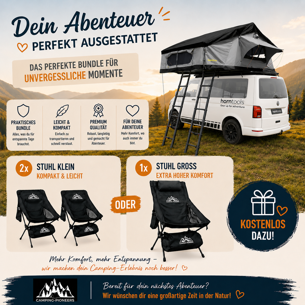 Horntools Dachzelt Elements Gen II Bundle *Gratis Campingstühle bei Kauf*