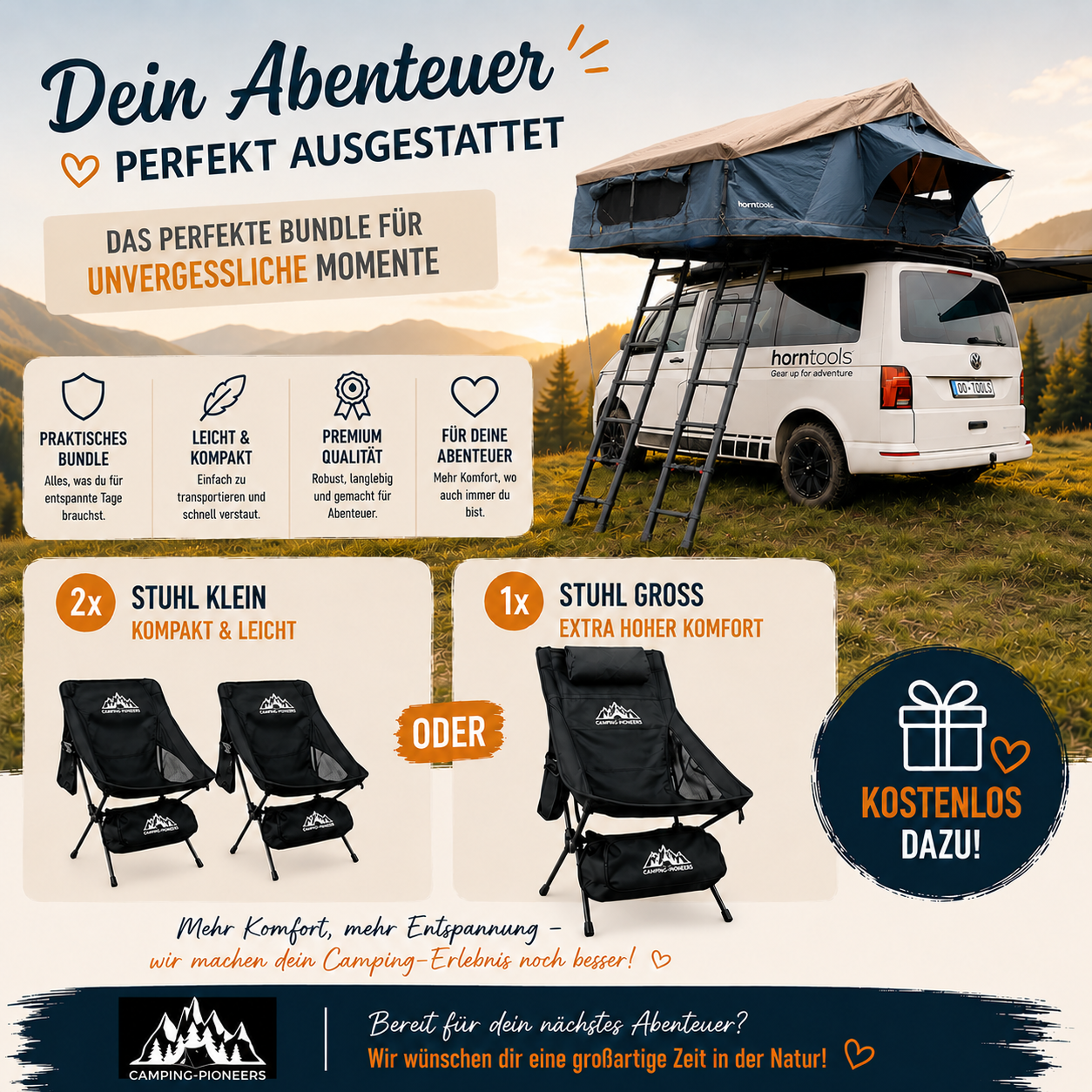 Horntools Dachzelt Elements Gen II Bundle *Gratis Campingstühle bei Kauf*