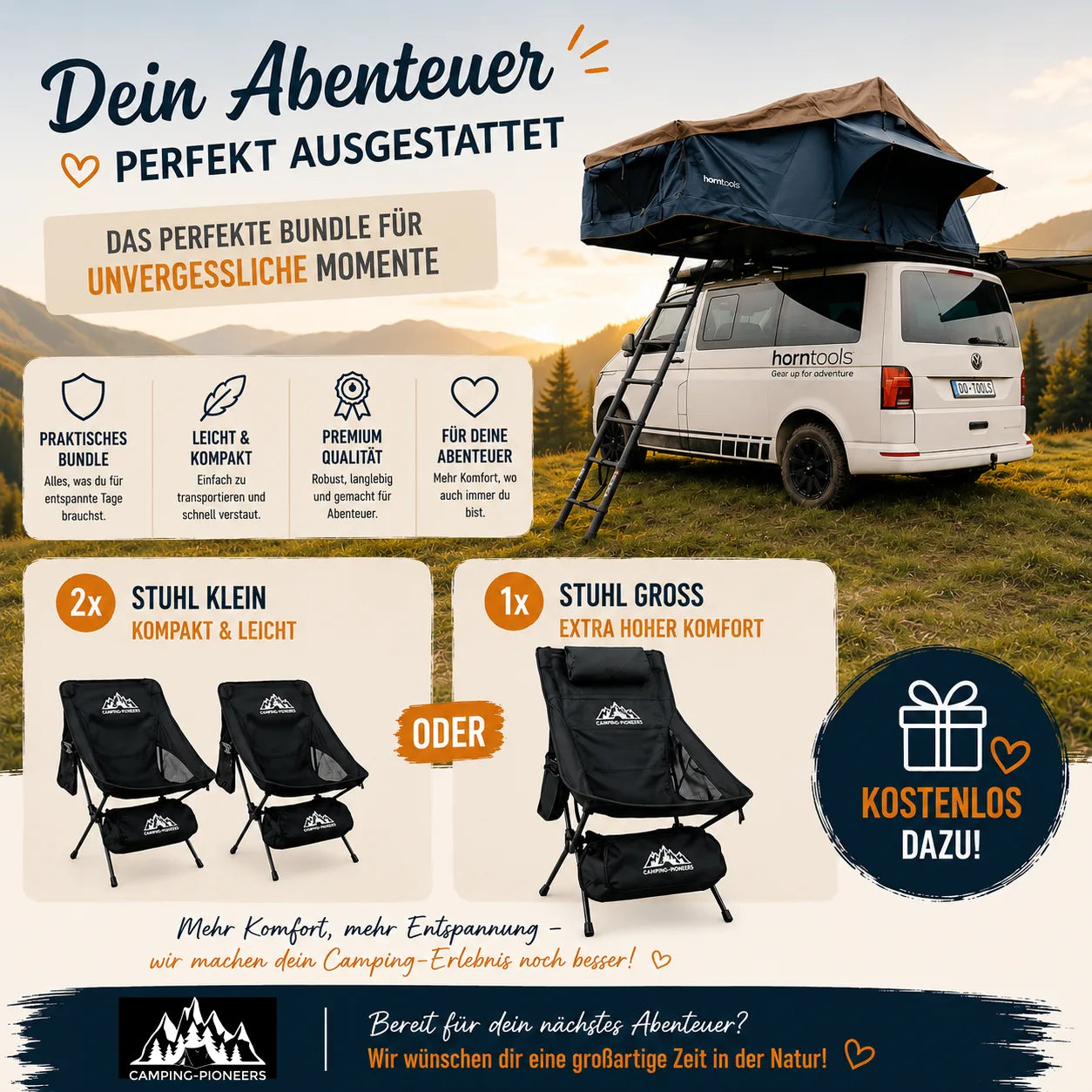 Horntools Dachzelt Elements Gen II Bundle *Gratis Campingstühle bei Kauf*