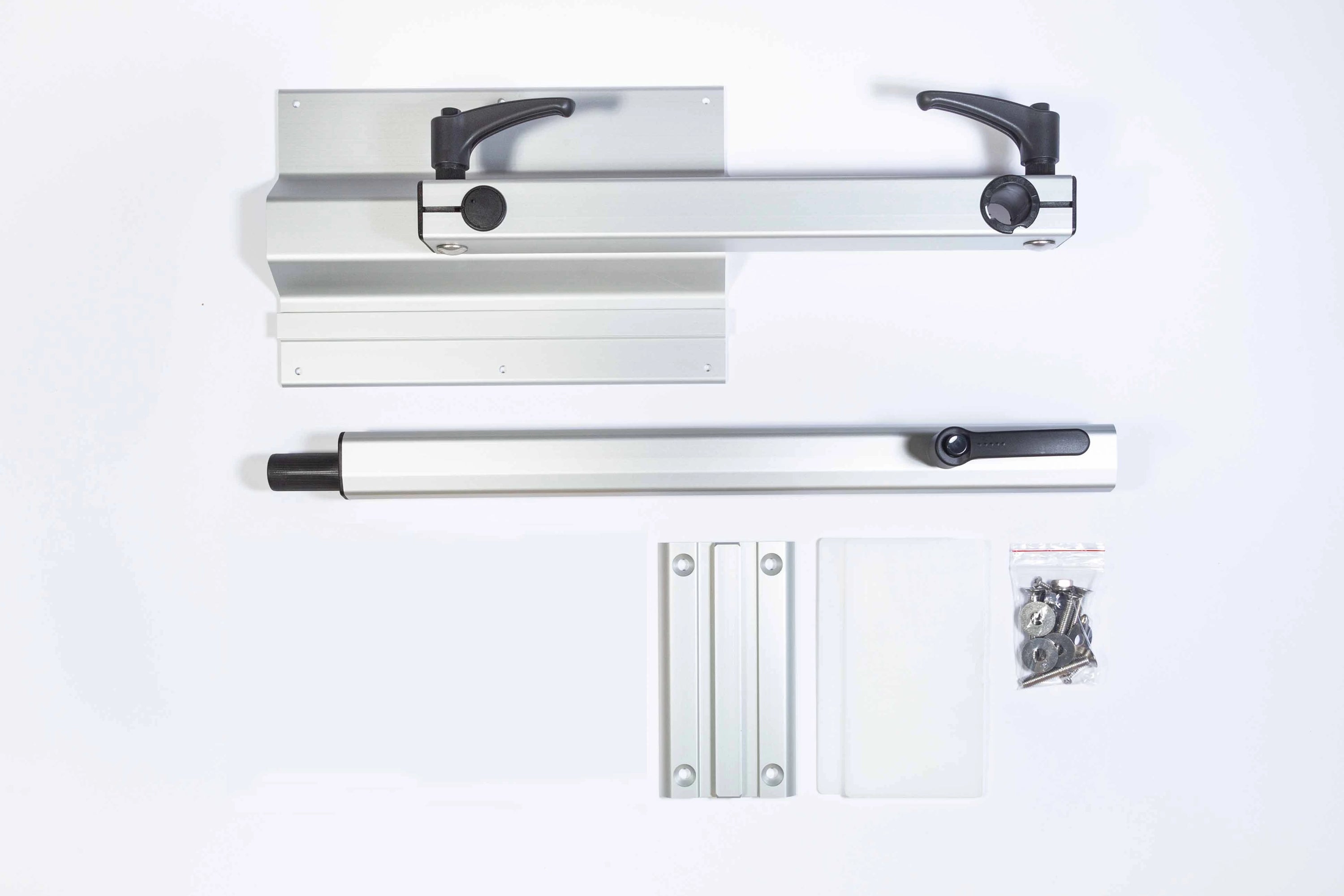 *C-Ware* Lagun Tischgestell-Set silber mit dreh- und klappbarer Befestigungsplatte