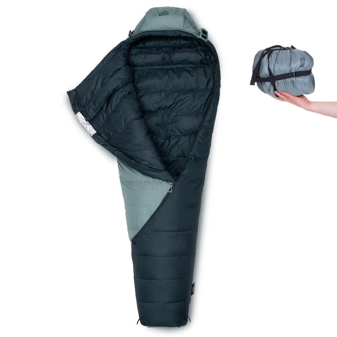 qeedo sleeping bag Takino, warm down sleeping bag