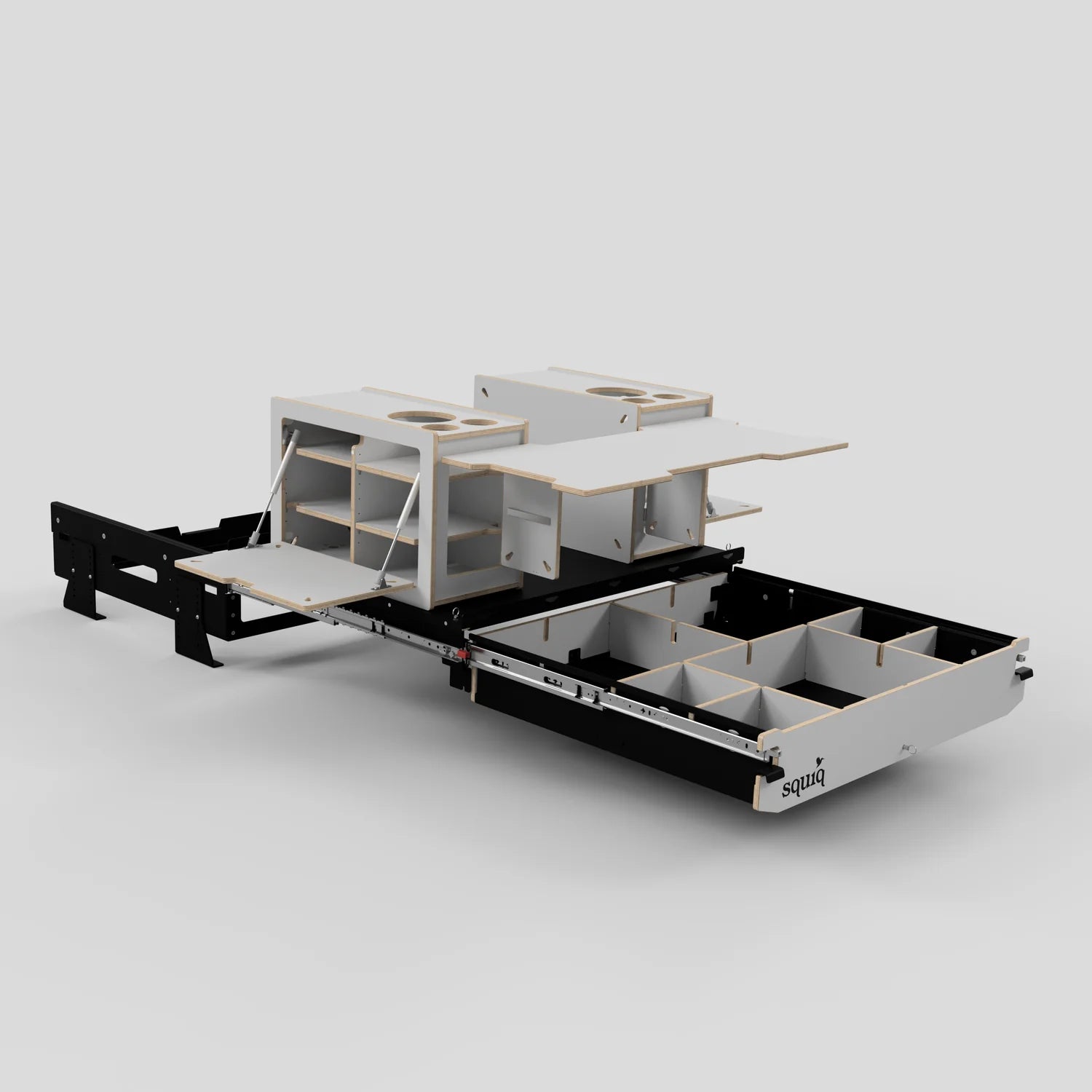 SQUIQ Traveler compact – Kofferraumauszug mit Campingbox für kompakte SUV &amp; Kombi