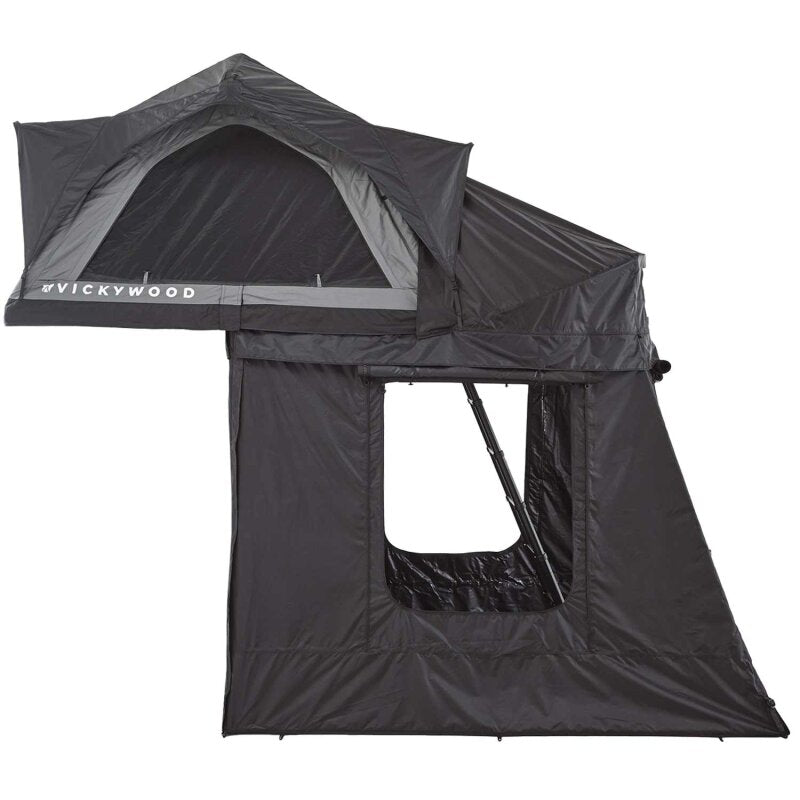 Tente de toit gonflable Vickywood BAOBAB AIR 135 grise avec auvent + tente intérieure thermique