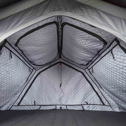 Tente de toit gonflable Vickywood BAOBAB AIR 135 grise avec auvent + tente intérieure thermique