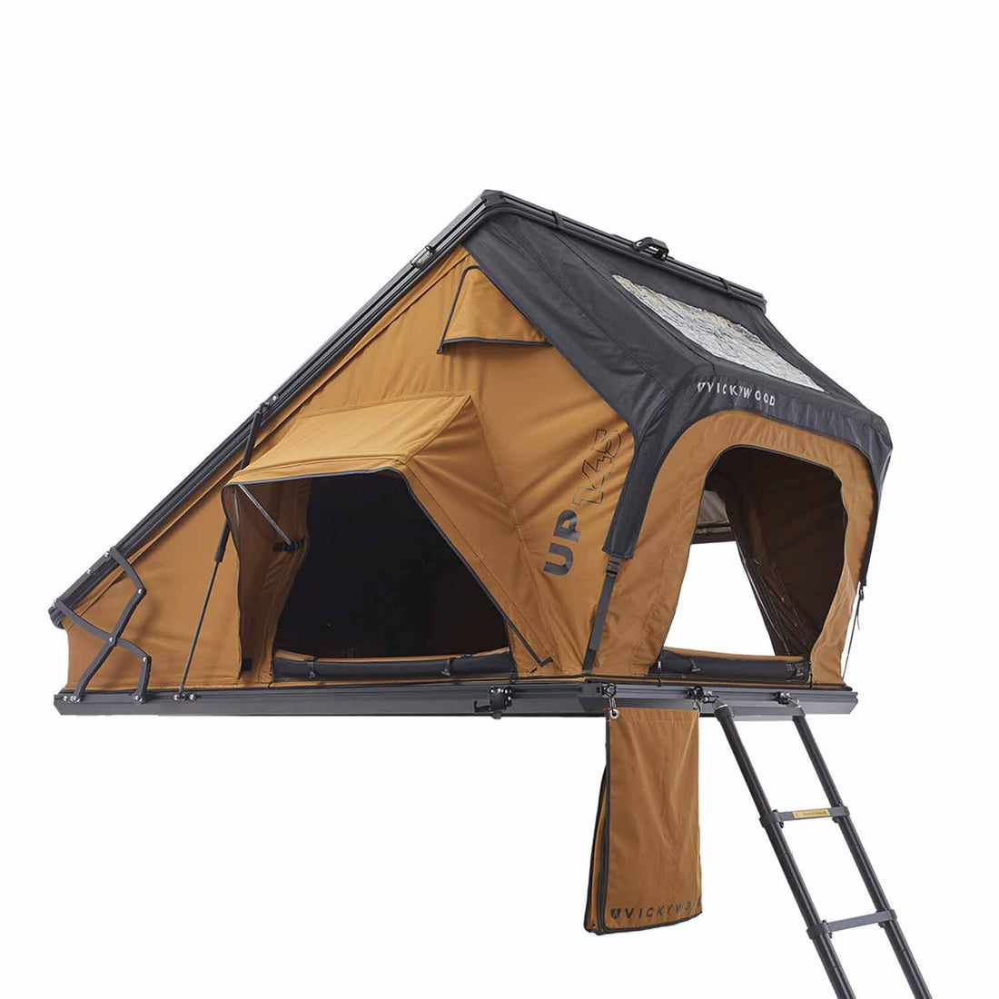 Tente de toit Vickywood à coque rigide en aluminium CUMARU UP 145 marron doré