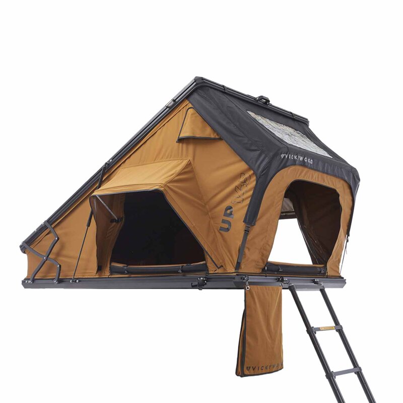 Tente de toit Vickywood à coque rigide en aluminium CUMARU UP 145 marron doré